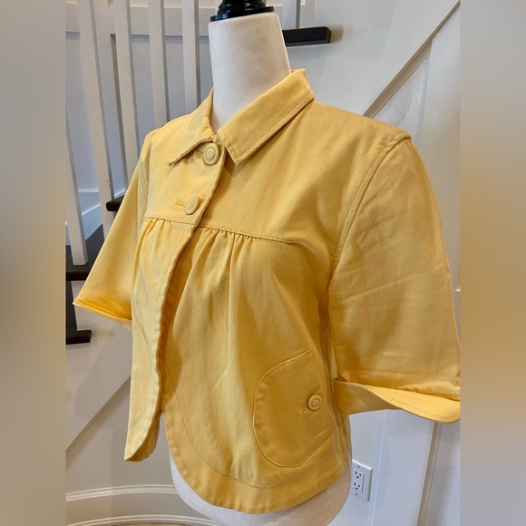 Yellow Cropped Denim Jacket - Picture 7 of 12